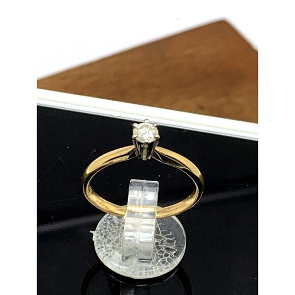 Diamond Engagement Ring 14k Yellow Gold 0.20 Carat Estate Jewelry Size 6… - Picture 3 of 14
